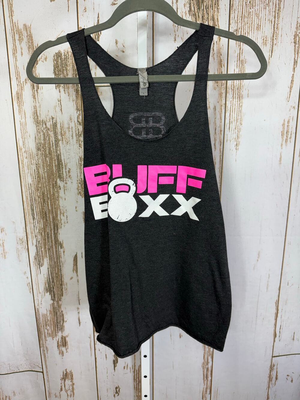 Next Level, Buff Boxx, Racerback Tank Top. Size Medium. Good used condition.